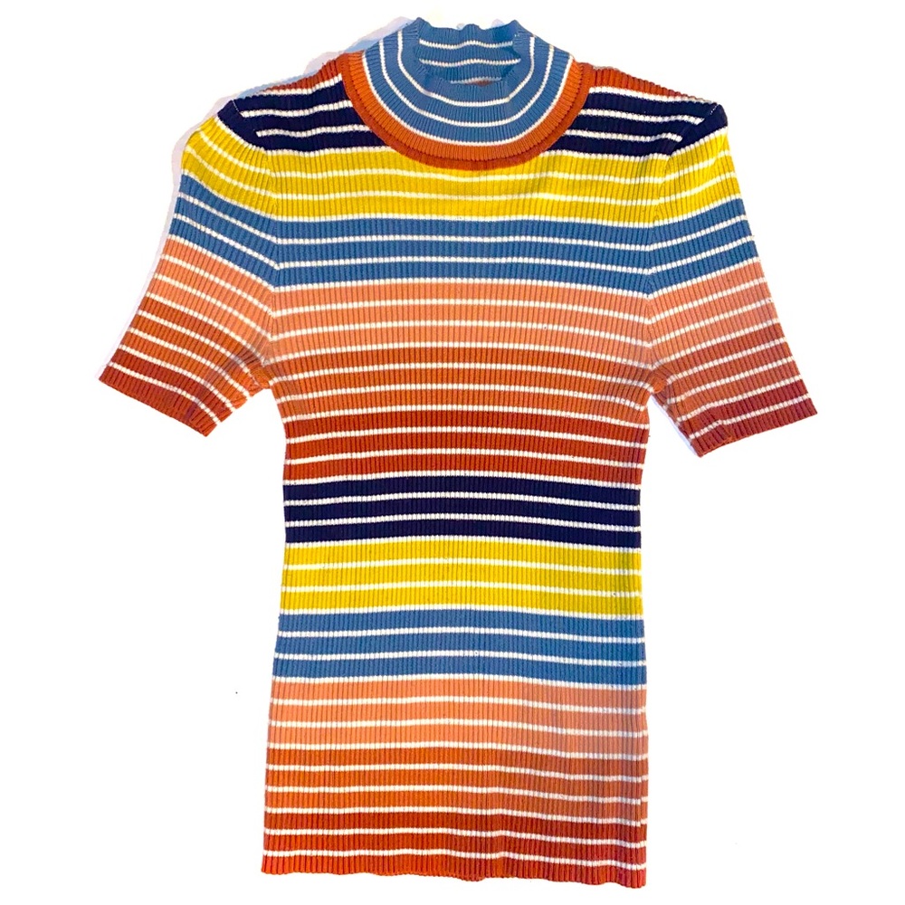 Forever 21 striped multi-color ribbed sweater top